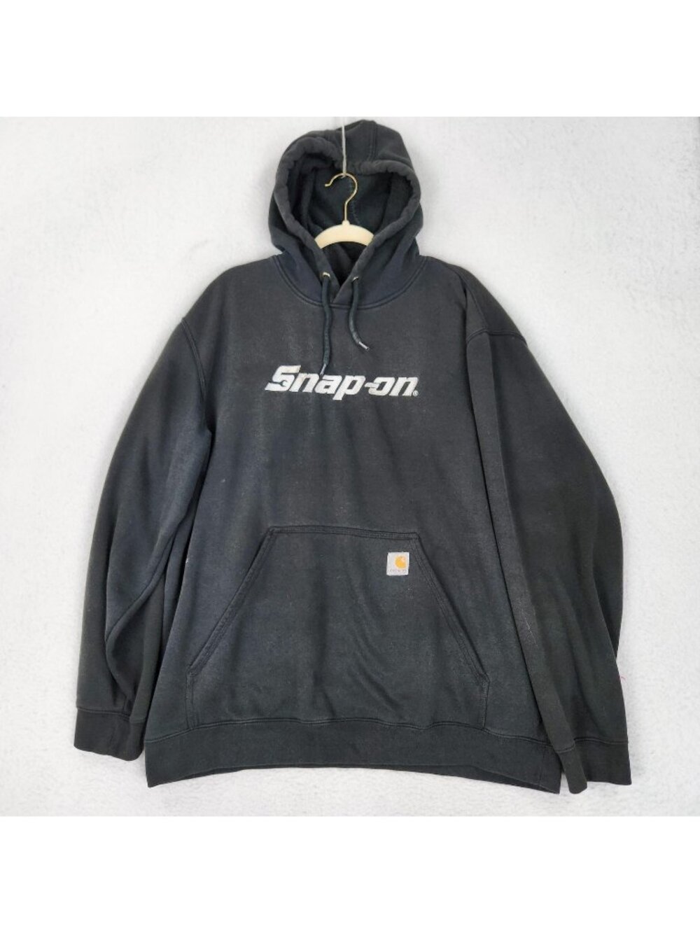 Carhartt Snap On Hoodie Mens XL Faded Black Pullover Sweatshirt Original Fit